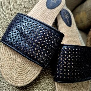 Yosi Samra Black Perforated Slides